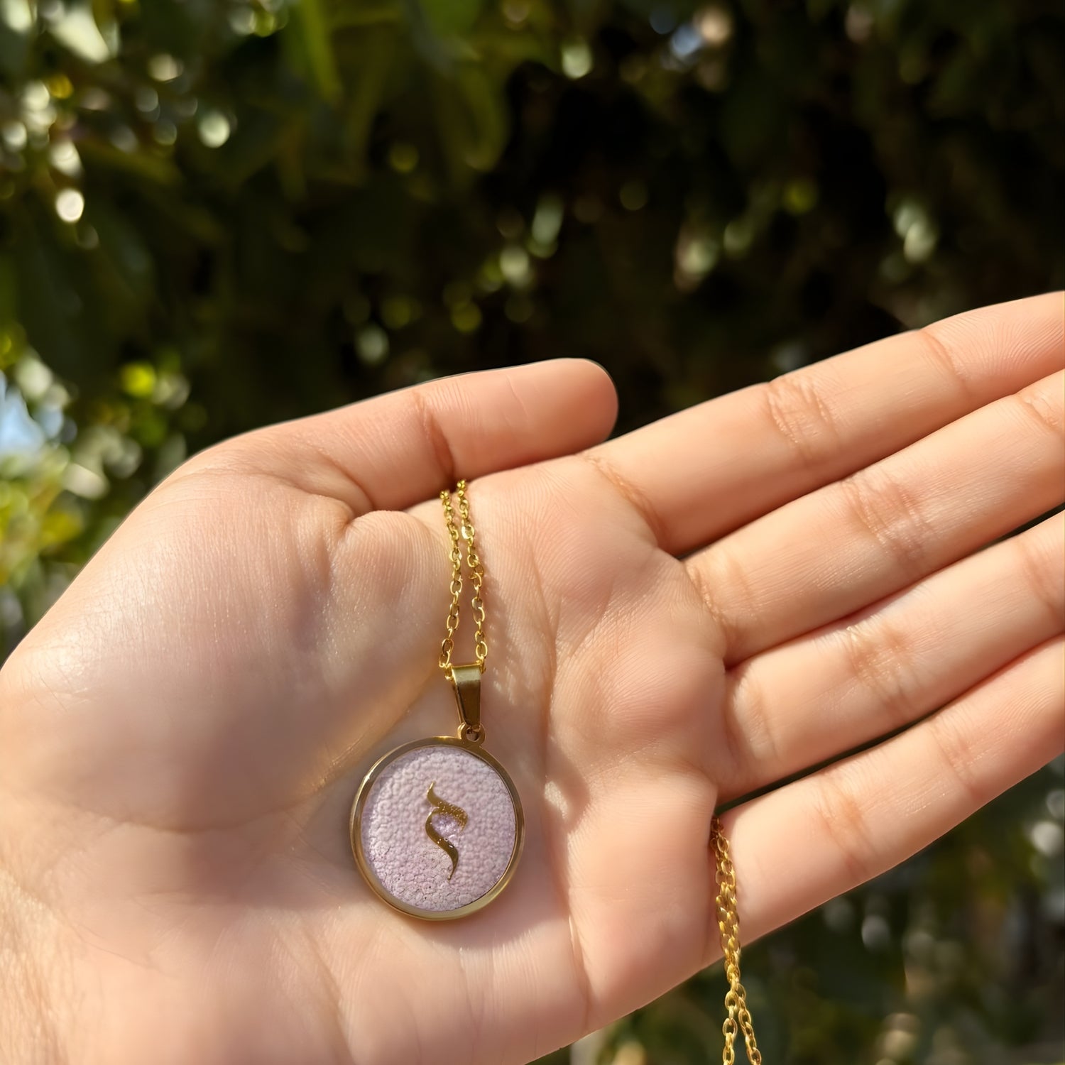  letter M gold initial pendant necklace