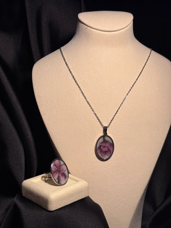 Handcrafted Eternal Blossom Resin Jewelry - ZouqShoq