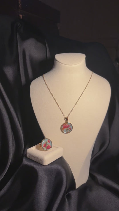 Mystic Floral Radiance Resin Handmade Jewelry - ZouqShoq